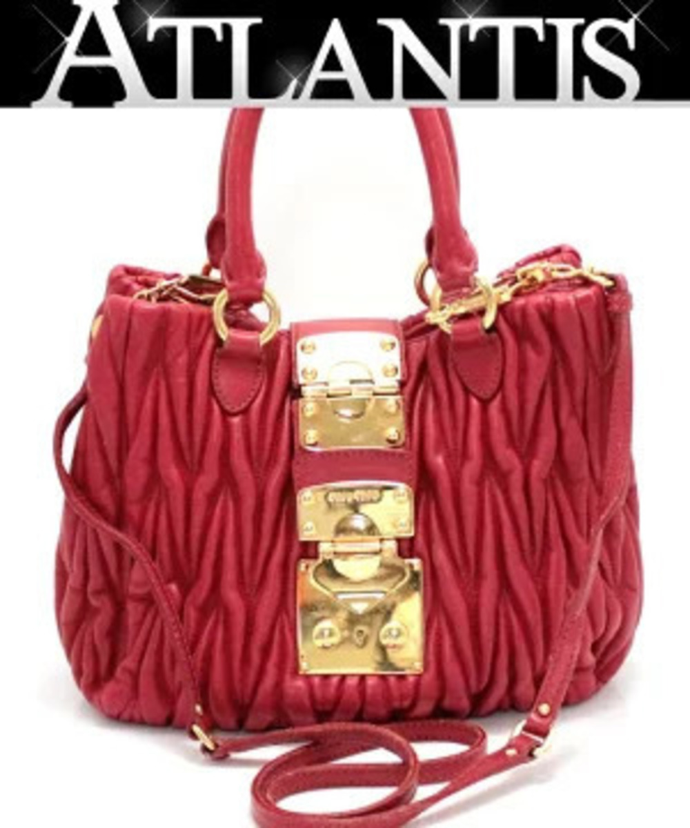 Miu Miu Matelasse Bag Leather Red